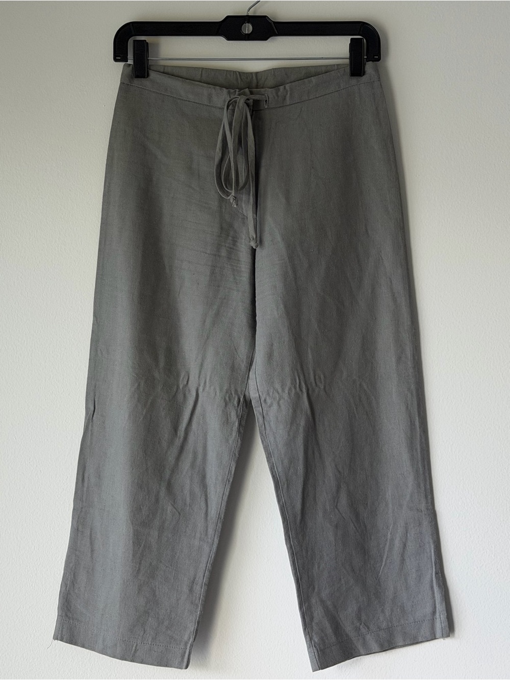 Women’s Gray Drawstring Linen Blend Pants
